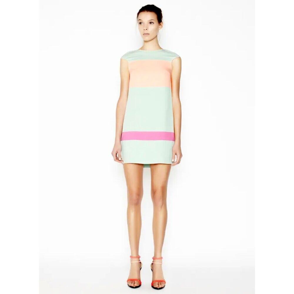 EUC Camilla and Marc Colorblock Shift Mini‎ Dress Pastel Sleeveless Size 4 AU 8